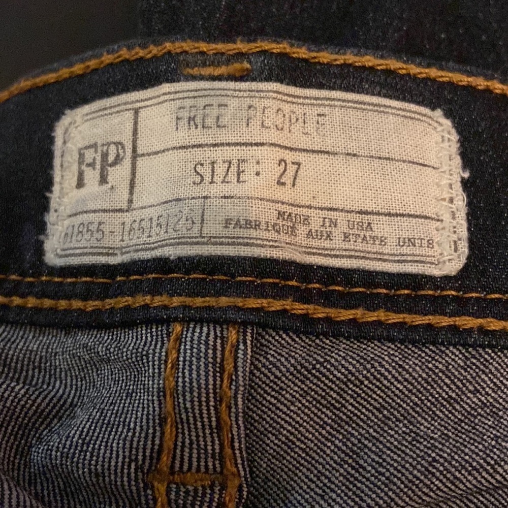 Free People Distressed Skinny Blue Denim Jeans. - Picture 3 of 9